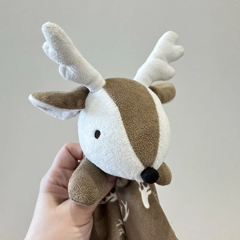 RARE Lovey Deer Levtex Plush Security Baby Blanket Buck BIG EARS‎ Brown 16